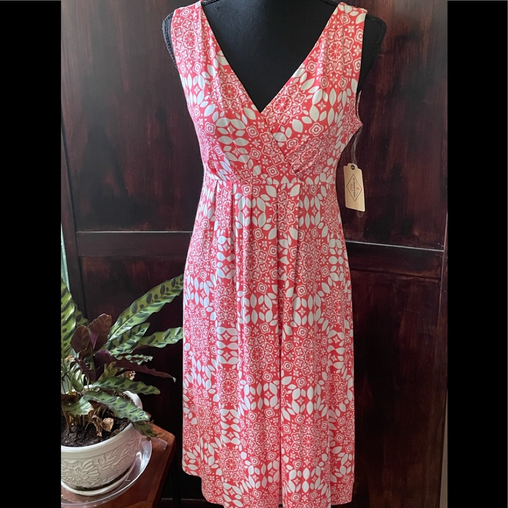 St. John’s Bay coral and white little sundress. Size S